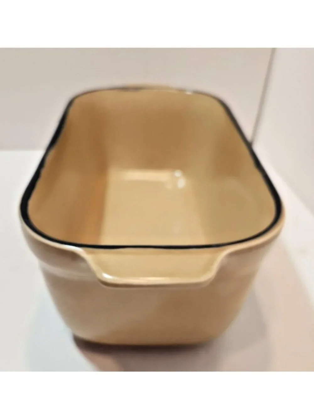Pfaltzgraff Folk Art 2 Qt. Loaf Pan #235 Stoneware Beige Blue Floral 9x5x3 USA